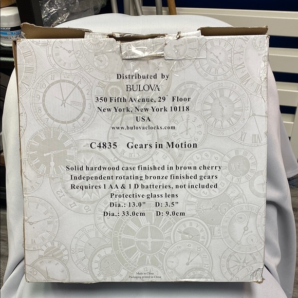 Bulova Brown and Cream Decorative Clock - Picture 3 of 3